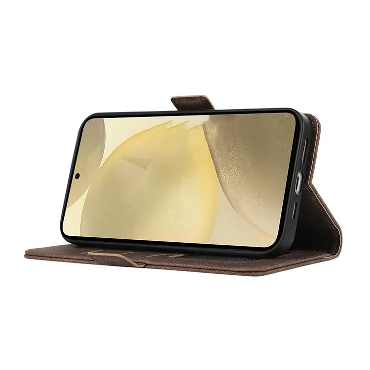 ABEEL For Samsung Galaxy S23+ Leather Case RFID Blocking Wallet Phone Cover Side Magnetic Clasp