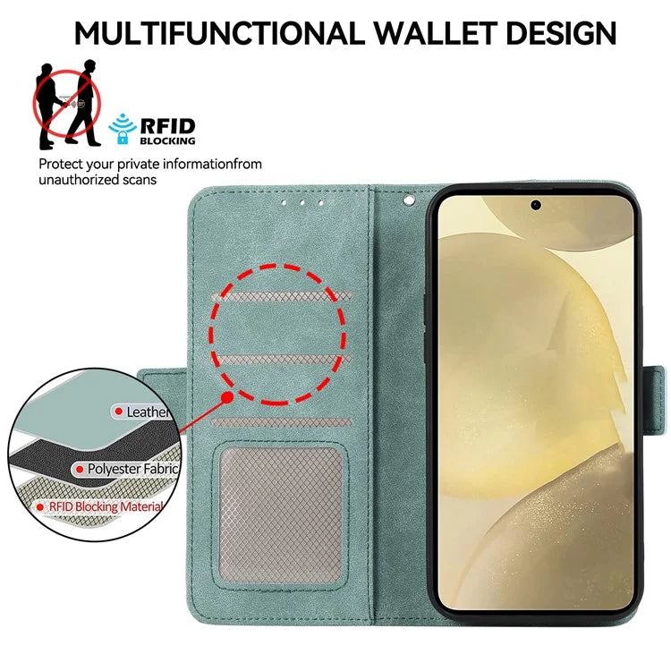 ABEEL For Samsung Galaxy S23+ Leather Case RFID Blocking Wallet Phone Cover Side Magnetic Clasp