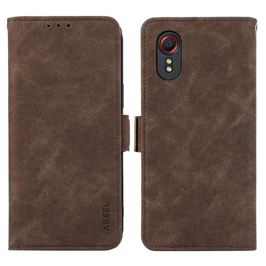 ABEEL For Samsung Galaxy Xcover7 Case Side Magnetic Closure Card Slots RFID Blocking Phone Cover