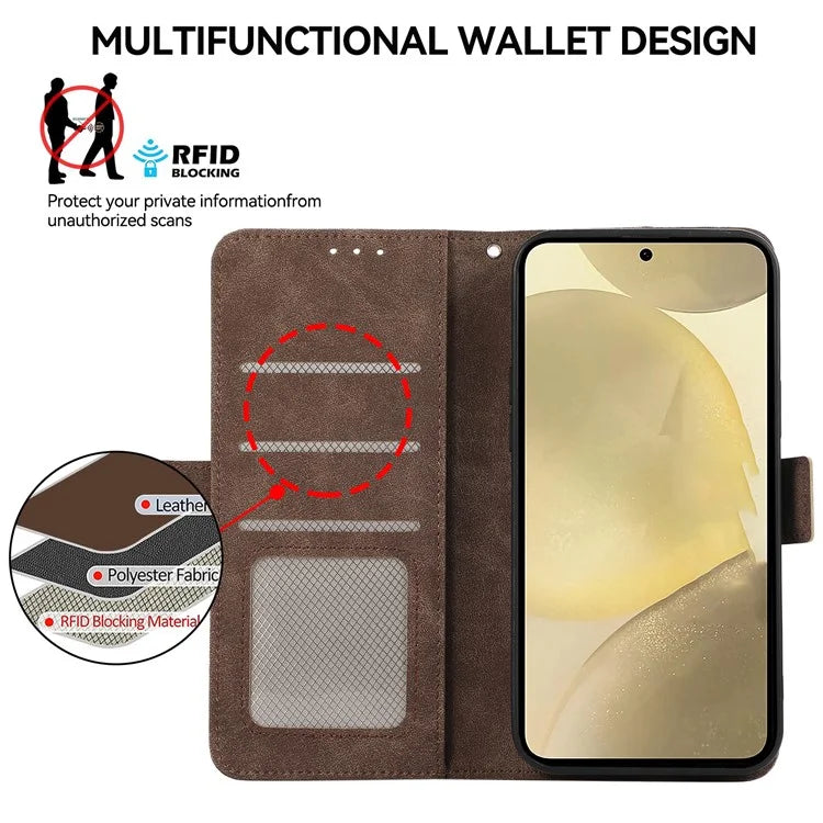 ABEEL For Samsung Galaxy Xcover7 Case Side Magnetic Closure Card Slots RFID Blocking Phone Cover