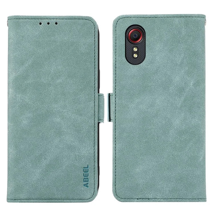 ABEEL For Samsung Galaxy Xcover7 Case Side Magnetic Closure Card Slots RFID Blocking Phone Cover