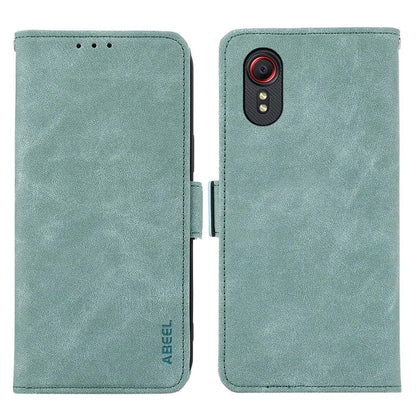 ABEEL For Samsung Galaxy Xcover7 Case Side Magnetic Closure Card Slots RFID Blocking Phone Cover