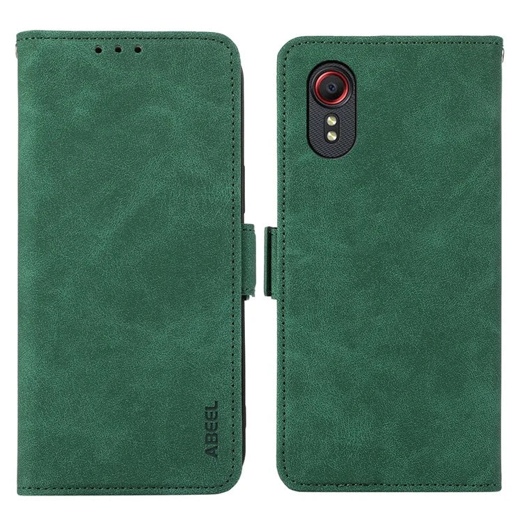 ABEEL For Samsung Galaxy Xcover7 Case Side Magnetic Closure Card Slots RFID Blocking Phone Cover