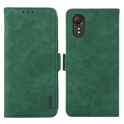 ABEEL For Samsung Galaxy Xcover7 Case Side Magnetic Closure Card Slots RFID Blocking Phone Cover