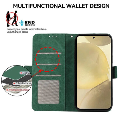 ABEEL For Samsung Galaxy Xcover7 Case Side Magnetic Closure Card Slots RFID Blocking Phone Cover