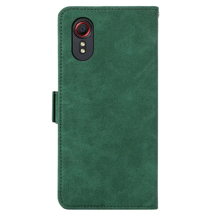 ABEEL For Samsung Galaxy Xcover7 Case Side Magnetic Closure Card Slots RFID Blocking Phone Cover