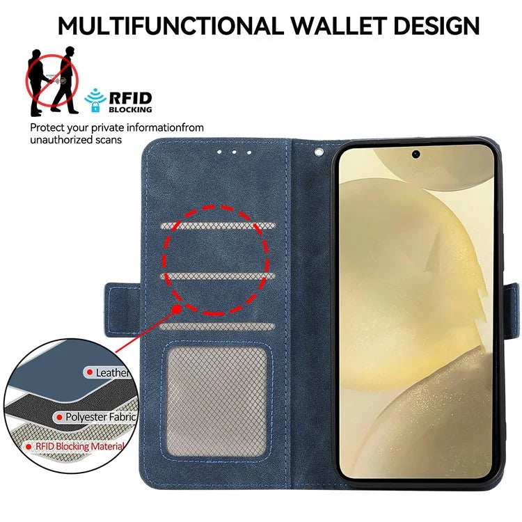 ABEEL For Samsung Galaxy Xcover7 Case Side Magnetic Closure Card Slots RFID Blocking Phone Cover