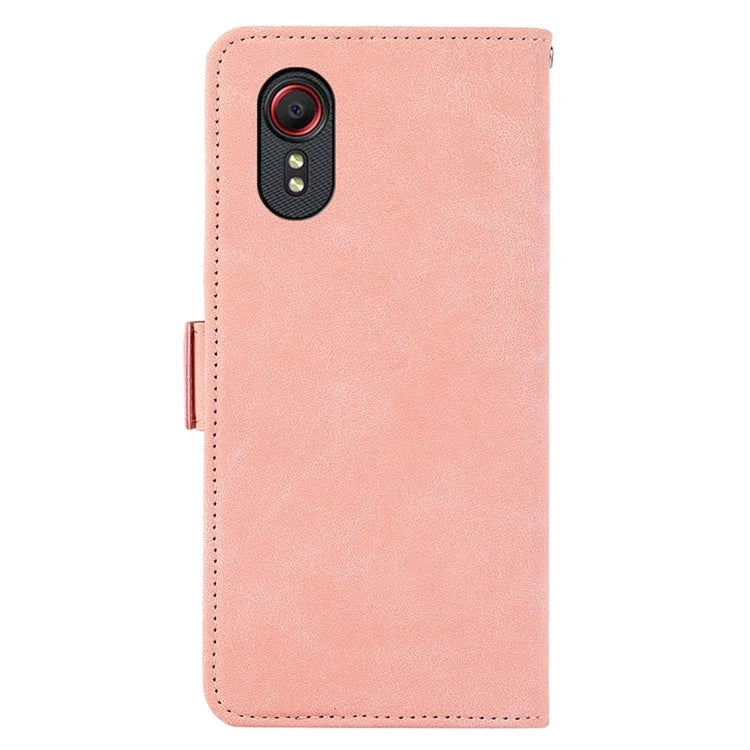 ABEEL For Samsung Galaxy Xcover7 Case Side Magnetic Closure Card Slots RFID Blocking Phone Cover