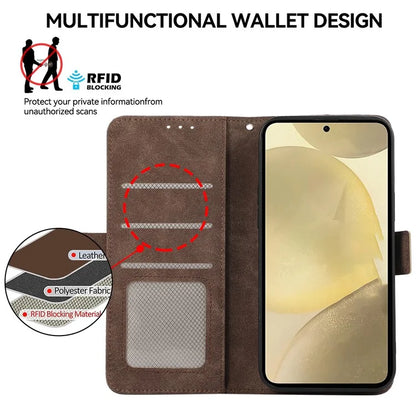 ABEEL For Samsung Galaxy S22 Ultra 5G Phone Case PU Leather Protective Cover RFID Blocking Stand