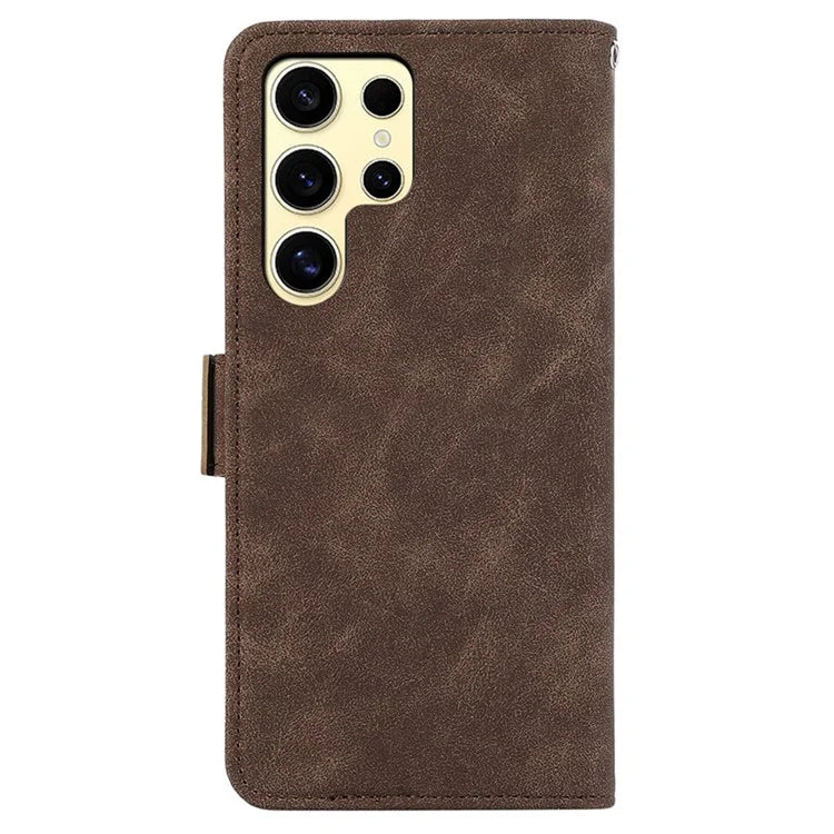 ABEEL For Samsung Galaxy S22 Ultra 5G Phone Case PU Leather Protective Cover RFID Blocking Stand