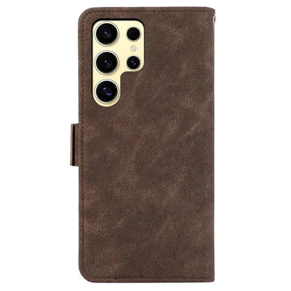 ABEEL For Samsung Galaxy S22 Ultra 5G Phone Case PU Leather Protective Cover RFID Blocking Stand
