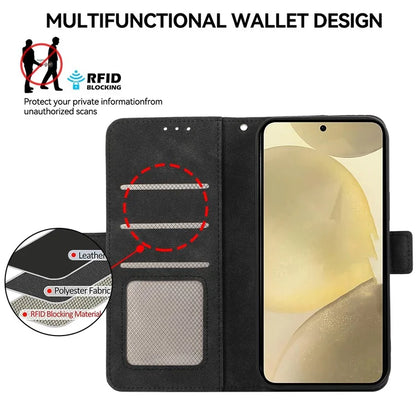 ABEEL For Samsung Galaxy S22 Ultra 5G Phone Case PU Leather Protective Cover RFID Blocking Stand