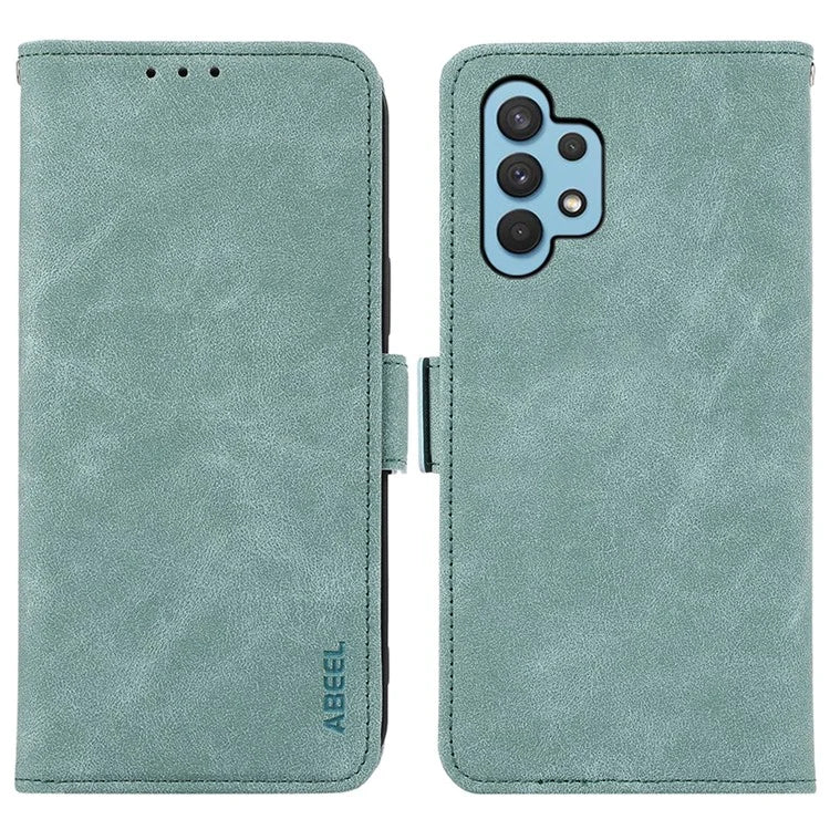 ABEEL For Samsung Galaxy A32 4G (EU Version) Case RFID Blocking Wallet Leather Stand Phone Cover