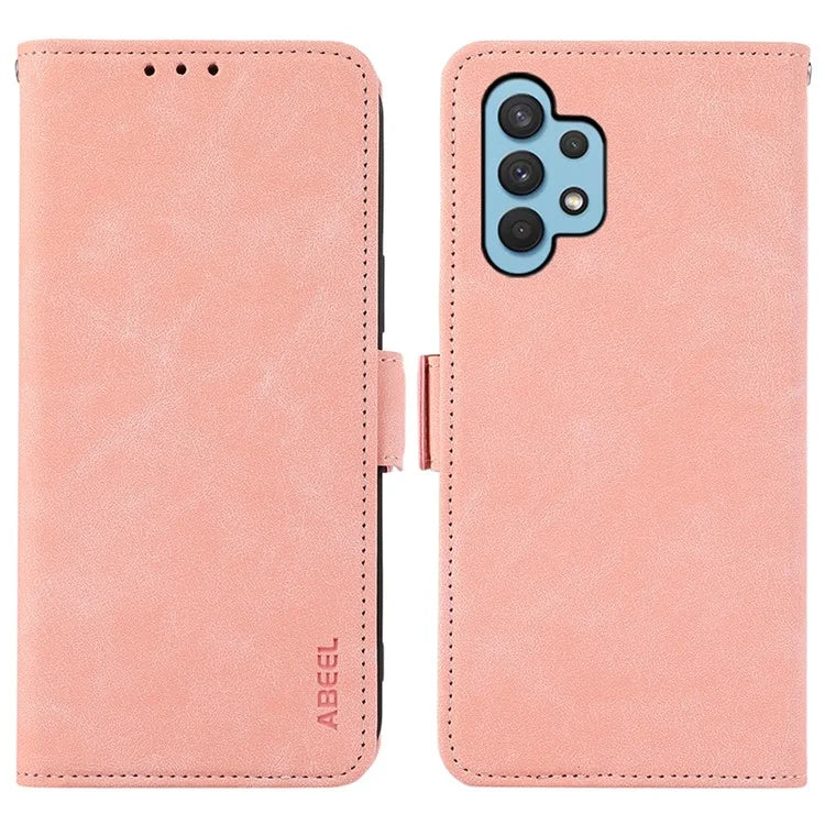 ABEEL For Samsung Galaxy A32 4G (EU Version) Case RFID Blocking Wallet Leather Stand Phone Cover