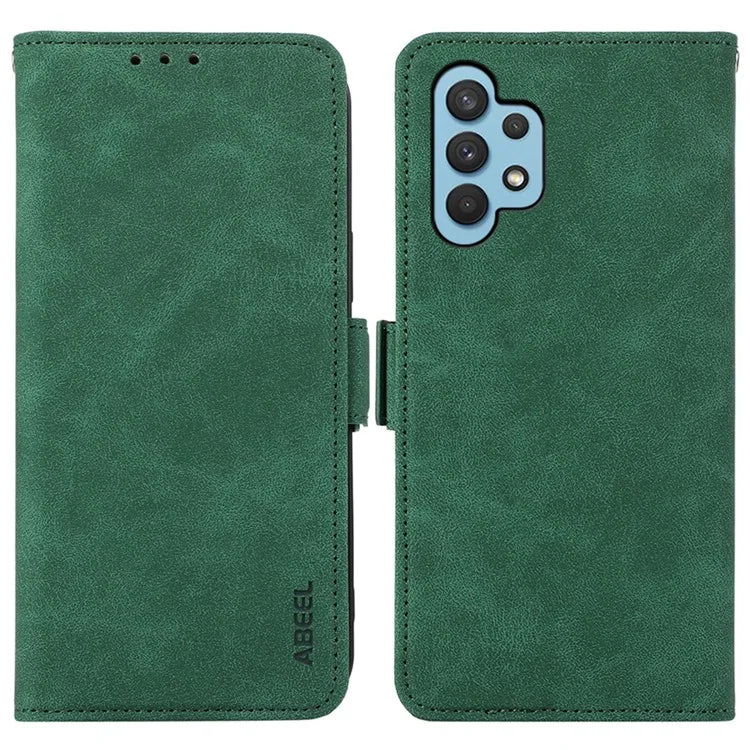ABEEL For Samsung Galaxy A32 4G (EU Version) Case RFID Blocking Wallet Leather Stand Phone Cover