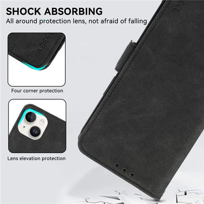 ABEEL For iPhone 14 Plus Wallet Case PU Leather RFID Blocking Phone Stand Cover