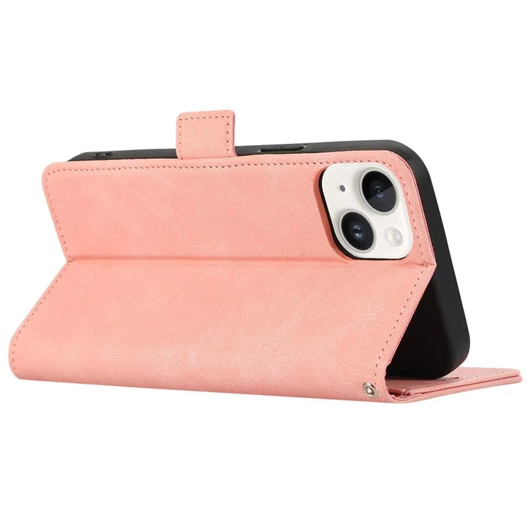 ABEEL For iPhone 14 Plus Wallet Case PU Leather RFID Blocking Phone Stand Cover