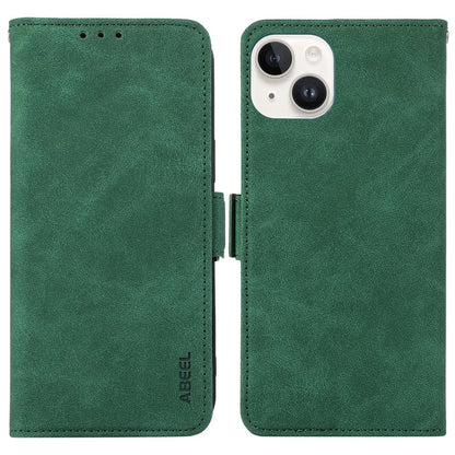 ABEEL For iPhone 14 Plus Wallet Case PU Leather RFID Blocking Phone Stand Cover