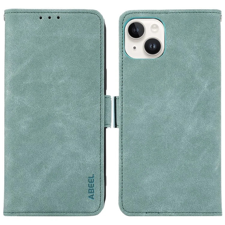 ABEEL For iPhone 14 Plus Wallet Case PU Leather RFID Blocking Phone Stand Cover