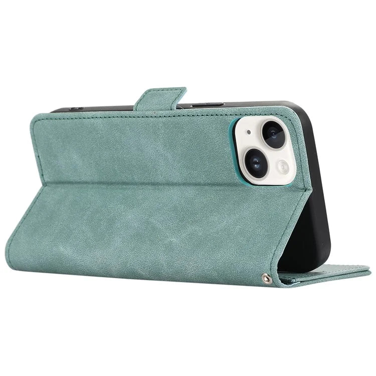 ABEEL For iPhone 14 Plus Wallet Case PU Leather RFID Blocking Phone Stand Cover
