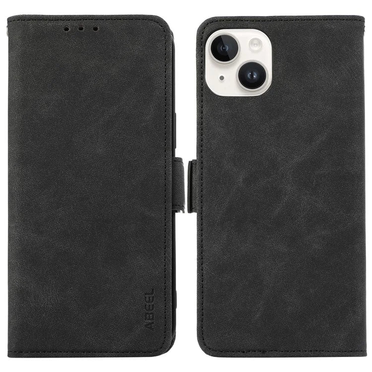 ABEEL For iPhone 14 Case Leather Drop Protection Phone with Side Magnetic Closure