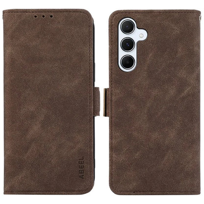 ABEEL For Samsung Galaxy A24 4G (162.1 x 77.6 x 8.3mm) PU Leather Case RFID Blocking Phone Stand Protective Shell