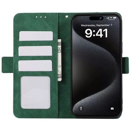 ABEEL For iPhone 15 Pro Max Wallet Case PU Leather Stand Blocking RFID Phone Cover