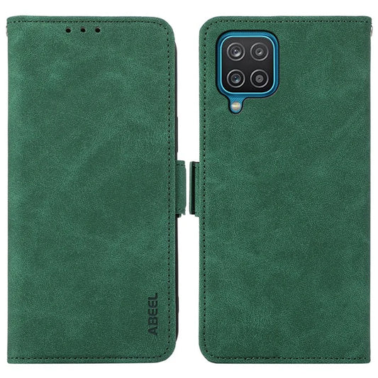 ABEEL For Samsung Galaxy A12 Cell Phone Case PU Leather RFID Blocking Flip Stand Wallet Cover