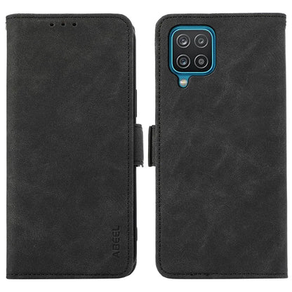 ABEEL For Samsung Galaxy A12 Cell Phone Case PU Leather RFID Blocking Flip Stand Wallet Cover