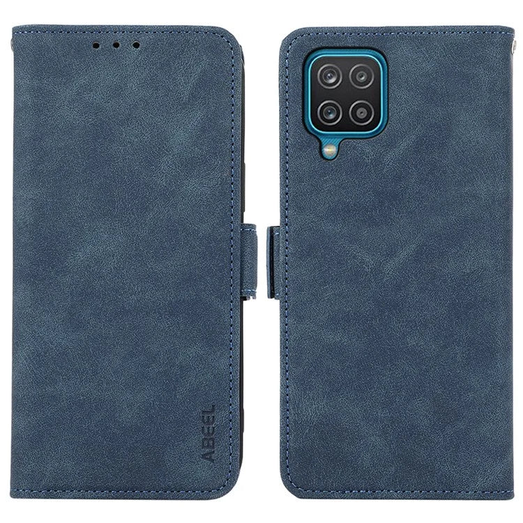 ABEEL For Samsung Galaxy A12 Cell Phone Case PU Leather RFID Blocking Flip Stand Wallet Cover