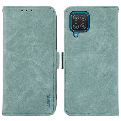 ABEEL For Samsung Galaxy A12 Cell Phone Case PU Leather RFID Blocking Flip Stand Wallet Cover