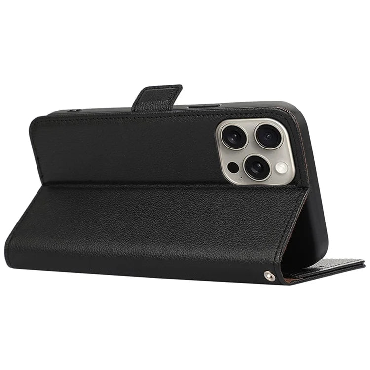 ABEEL For iPhone 15 Pro Max Case RFID Blocking Leather Phone Cover Side Magnetic Clasp