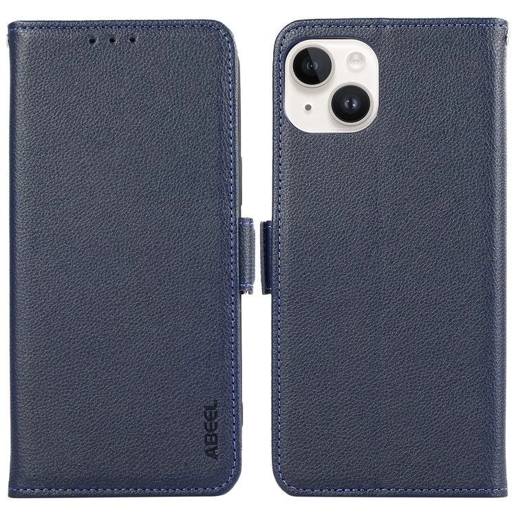 ABEEL For iPhone 13 Case RFID Blocking Card Slots  Wallet Leather Phone Cover Litchi Texture