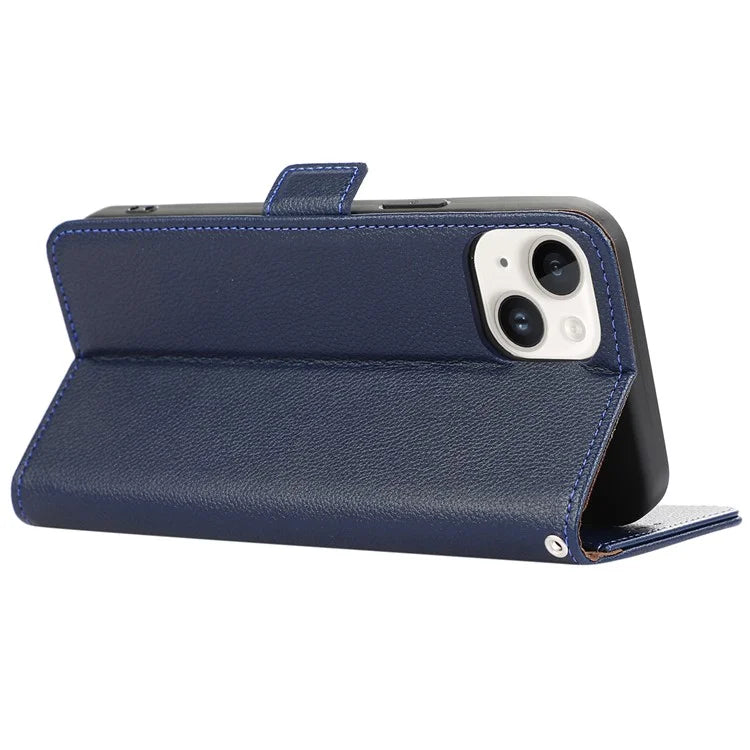 ABEEL For iPhone 13 Case RFID Blocking Card Slots  Wallet Leather Phone Cover Litchi Texture