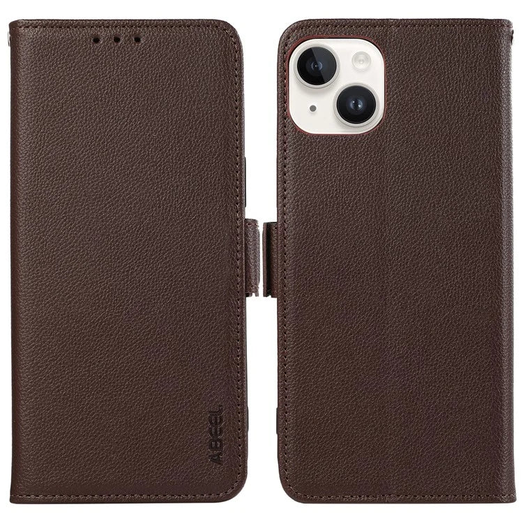 ABEEL For iPhone 13 Case RFID Blocking Card Slots  Wallet Leather Phone Cover Litchi Texture