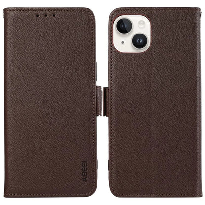 ABEEL For iPhone 13 Case RFID Blocking Card Slots  Wallet Leather Phone Cover Litchi Texture