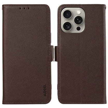 ABEEL For iPhone 13 Pro Max Case Litchi Texture RFID Blocking Card Holder Phone Cover