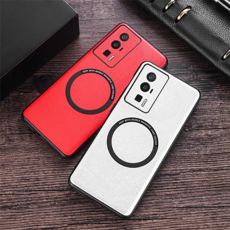For Xiaomi Poco F5 Pro 5G / Redmi K60 5G / K60 Pro 5G Case Anti-Drop PU Leather+TPU Cover Compatible with MagSafe