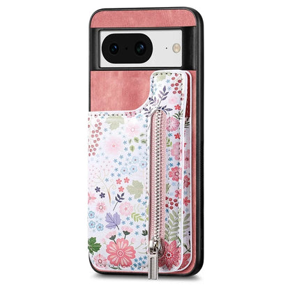 D10 For Google Pixel 8 Phone Protective Cover Colorful Printed Card Holder Zipper Design