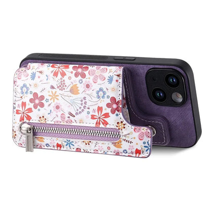 D10 For iPhone 15 Plus Case Pattern Printed Retro Leather + TPU Phone Back Cover