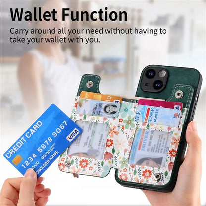D10 For iPhone 15 Plus Case Pattern Printed Retro Leather + TPU Phone Back Cover