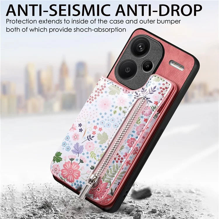 D10 For Xiaomi Redmi Note 13 Pro+ 5G TPU+Leather Case Pattern Printed Retro Phone Back Cover
