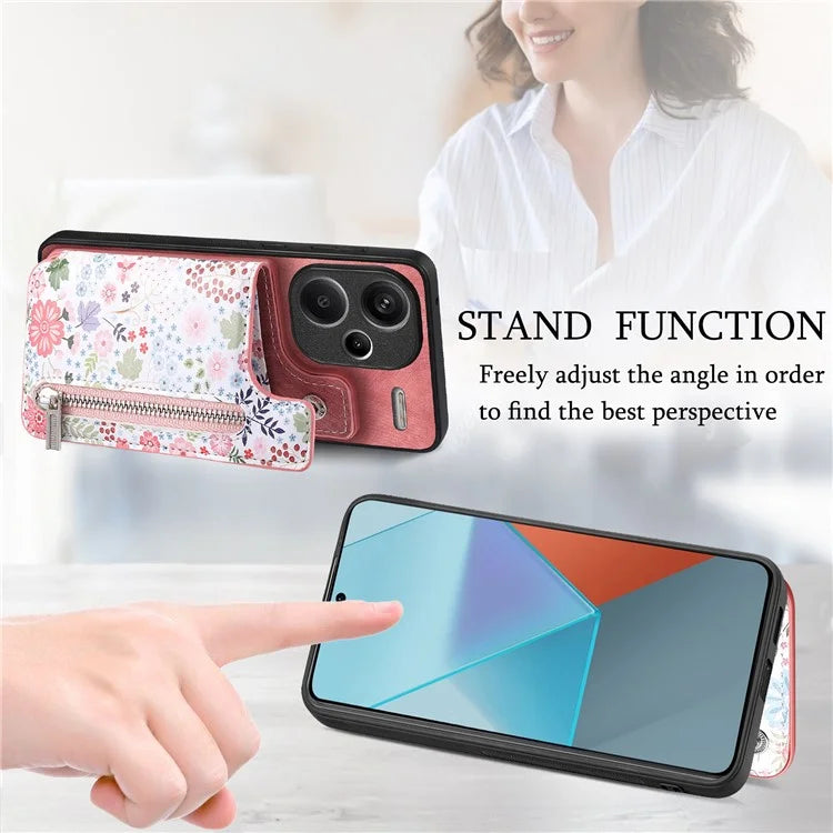 D10 For Xiaomi Redmi Note 13 Pro+ 5G TPU+Leather Case Pattern Printed Retro Phone Back Cover