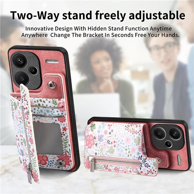 D10 For Xiaomi Redmi Note 13 Pro+ 5G TPU+Leather Case Pattern Printed Retro Phone Back Cover