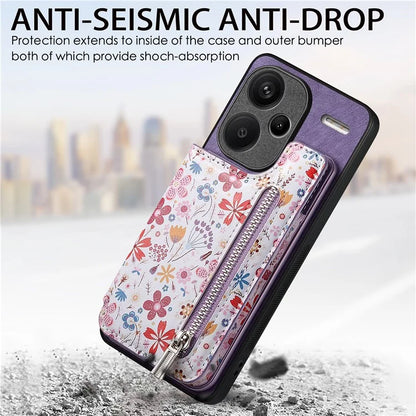 D10 For Xiaomi Redmi Note 13 Pro+ 5G TPU+Leather Case Pattern Printed Retro Phone Back Cover