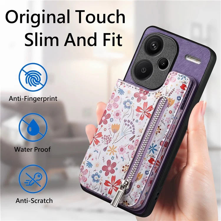 D10 For Xiaomi Redmi Note 13 Pro+ 5G TPU+Leather Case Pattern Printed Retro Phone Back Cover