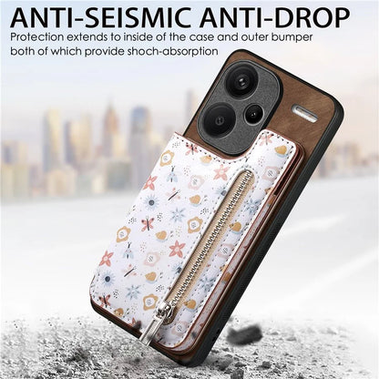 D10 For Xiaomi Redmi Note 13 Pro+ 5G TPU+Leather Case Pattern Printed Retro Phone Back Cover