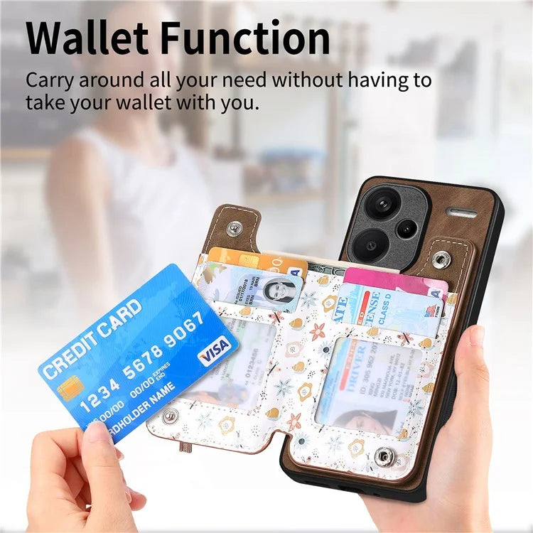 D10 For Xiaomi Redmi Note 13 Pro+ 5G TPU+Leather Case Pattern Printed Retro Phone Back Cover