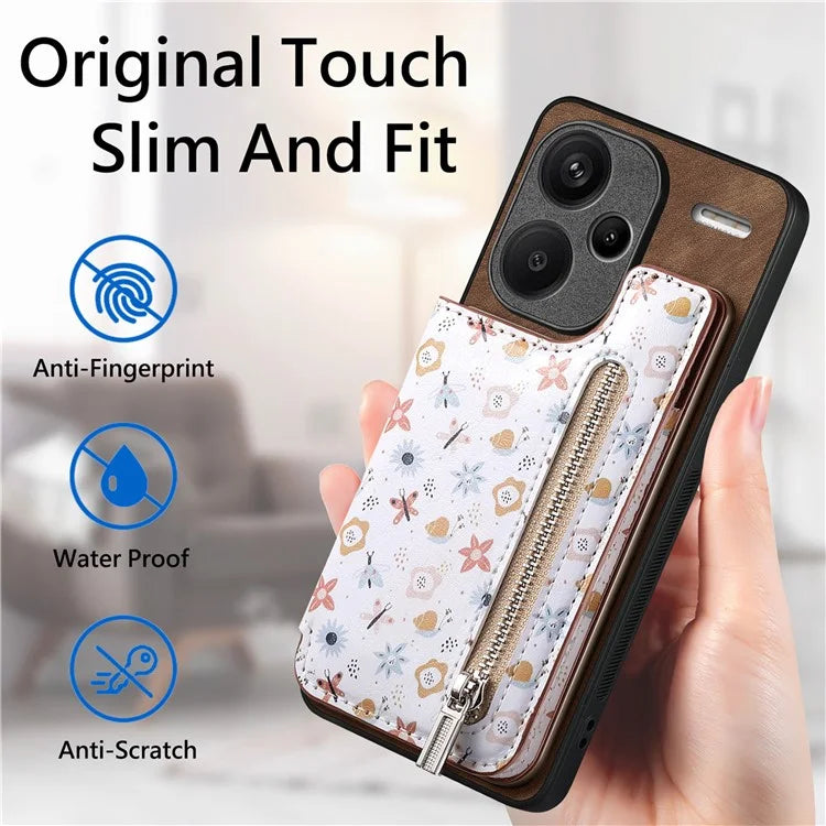 D10 For Xiaomi Redmi Note 13 Pro+ 5G TPU+Leather Case Pattern Printed Retro Phone Back Cover