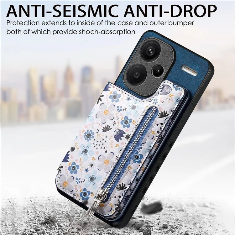 D10 For Xiaomi Redmi Note 13 Pro+ 5G TPU+Leather Case Pattern Printed Retro Phone Back Cover